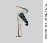 Pixel art illustration Egyptian Bennu. Pixelated Bennu Heron. Egyptian Bennu Heron Bird Icon pixelated for the pixel art game and icon for website and video game. old school retro.