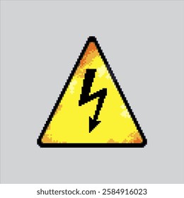 Pixel art illustration Electric Lightning. Pixelated Thunderbolt. Electric Lightning Thunder Bolt Icon pixelated for the pixel art game and icon for website and video game. old school retro.