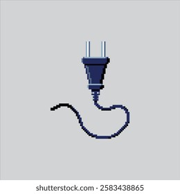 Pixel art illustration Electric Plug Socket. Pixelated Electric Plug Pin. Electric Plug Pin Socket Icon pixelated for the pixel art game and icon for website and video game. old school retro.