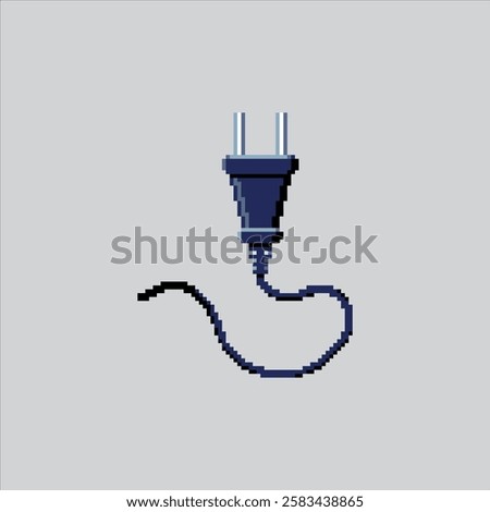Pixel art illustration Electric Plug Socket. Pixelated Electric Plug Pin. Electric Plug Pin Socket Icon pixelated for the pixel art game and icon for website and video game. old school retro.