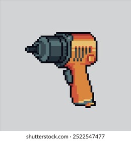 Pixel art illustration Electric Wrench. Pixelated Impact Wrench. Electric Impact Wrench pixelated for the pixel art game and icon for website and video game. old school retro.