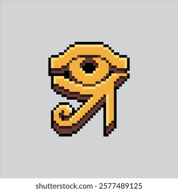 Pixel art illustration Eye of Horus. Pixelated Horus Symbol. Eye of Horus Symbol Icon pixelated for the pixel art game and icon for website and video game. old school retro.