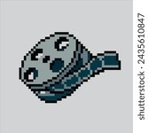 Pixel art illustration Film Roll. Pixelated Film Reel. Film roll or reel pixelated
for the pixel art game and icon for website and video game. old school retro.