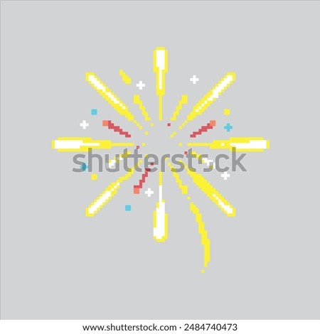 Pixel art illustration Fireworks. Pixelated Carnival Fireworks. Carnival Fireworks pixelated for the pixel art game and icon for website and video game. old school retro.