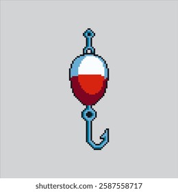 Pixel art illustration Fishing Bob. Pixelated Fishing Bobber. Float Fishing Bob Bobber Icon pixelated for the pixel art game and icon for website and video game. old school retro.