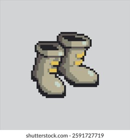 Pixel art illustration Fishing Boots. Pixelated Rubber Boots. Fishing Rubber Boots Icon pixelated for the pixel art game and icon for website and video game. old school retro.