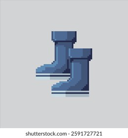 Pixel art illustration Fishing Boots. Pixelated Rubber Boots. Fishing Rubber Boots Icon pixelated for the pixel art game and icon for website and video game. old school retro.