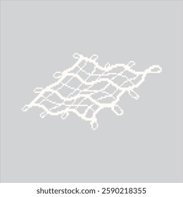 Pixel art illustration Fishing Net. Pixelated Fishing Tools. Fishing Net Rope Tools Icon pixelated for the pixel art game and icon for website and video game. old school retro.