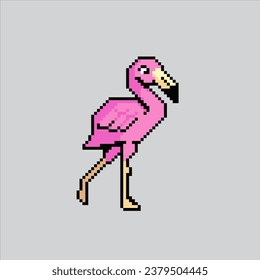 Pixel art illustration flamingo. Pixelated flamingo. flamingo bird pixelated for the pixel art game and icon for website and video game. old school retro.