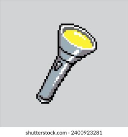 Pixel art illustration Flashlight. Pixelated Flashlight. Flashlight 
pixelated for the pixel art game and icon for website and video game. old school 