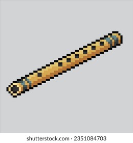 Pixel art illustration Flute. Pixelated Flute. Flute music icon pixelated
for the pixel art game and icon for website and video game. old school retro.