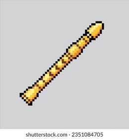 Ilustración de arte de Pixel Flute. Flauta Pixelada. Icono de flauta pixelado
para el juego de arte píxel e icono para el sitio web y el juego de vídeo. retro de la vieja escuela.