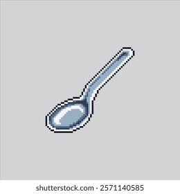 Pixel art illustration Food Spoon. Pixelated Kitchen Spoon. Kitchen Food Spoon Icon pixelated for the pixel art game and icon for website and video game. old school retro.