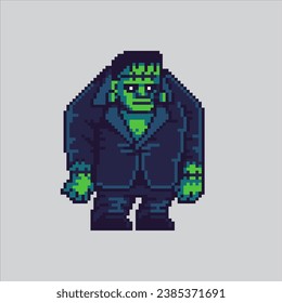 Pixel art illustration Frankenstein. Pixelated Frankenstein. Frankenstein pixelated for the pixel art game and icon for website and video game. old school retro.