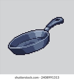 Pixel art illustration Frying Pan. Pixelated Frying Pan. Frying Pan for cooking Kitchen.
pixelated for the pixel art game and icon for website and video game. old school retro.