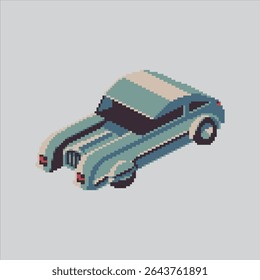 Pixel art illustration Futuristic Car. Pixelated Cyberpunk Car. Futuristic Cyberpunk Car Icon pixelated for the pixel art game and icon for website and video game. old school retro.