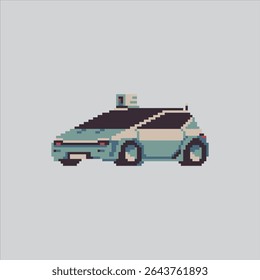 Pixel art illustration Futuristic Car. Pixelated Cyberpunk Car. Futuristic Cyberpunk Car Icon pixelated for the pixel art game and icon for website and video game. old school retro.