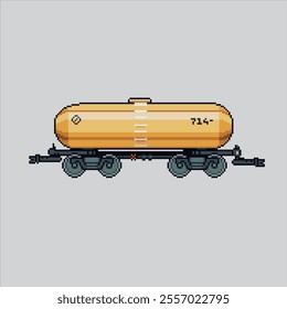 Pixel art illustration Gas Carriage. Pixelated Gas Cargo Wagon. Gas Carrier Train Wagon Cargo icon pixelated for the pixel art game and icon for website and video game. old school retro.