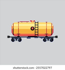 Pixel art illustration Gas Carriage. Pixelated Gas Cargo Wagon. Gas Carrier Train Wagon Cargo icon pixelated for the pixel art game and icon for website and video game. old school retro.