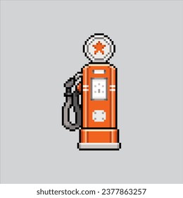 Pixel art illustration gas station. Pixelated gas pump. gas station fuel pump icon pixelated for the pixel art game and icon for website and video game. old school retro.