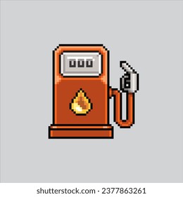 Pixel art illustration gas station. Pixelated gas pump. gas station fuel pump icon pixelated for the pixel art game and icon for website and video game. old school retro.