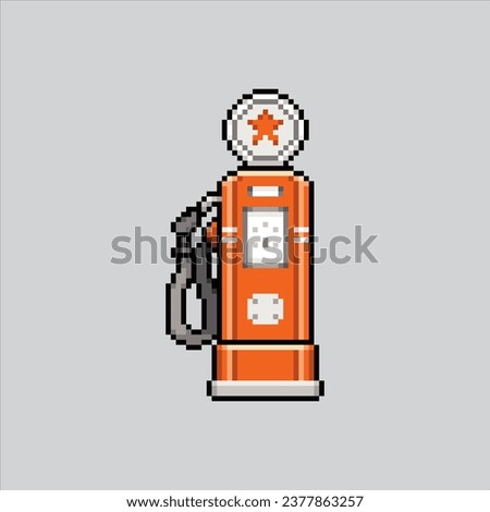 Pixel art illustration gas station. Pixelated gas pump. gas station fuel pump icon pixelated for the pixel art game and icon for website and video game. old school retro.