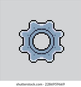 Pixel art illustration Gear icon. Pixelated gear. Gear settings icon pixelated
for the pixel art game and icon for website and video game. old school retro.