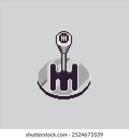 Pixel arte ilustração Gear Knob. Botão Pixelizado De Deslocamento De Carro. Car Gear Shift Botão pixelated para o jogo de arte de pixel e ícone para site e vídeo game.