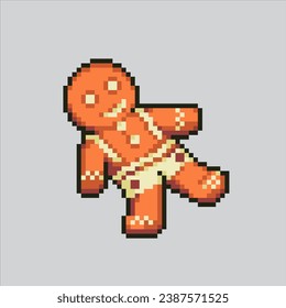 Pixel art illustration Gingerbread. Pixelated Gingerbread. Gingerbread pixelated for the pixel art game and icon for website and video game. old school retro.