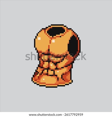 Pixel art illustration Gladiator Armor. Pixelated Strong Armor. Strong Gladiator Body Armor Icon pixelated for the pixel art game and icon for website and video game. old school retro.