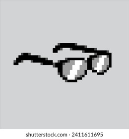 Pixel art illustration Glasses. Pixelated Glasses. Glasses eye
pixelated for the pixel art game and icon for website and video game. old school retro.