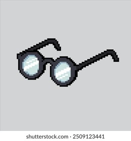 Pixel Art Illustration Brille. Verpixelte Lesebrille. Leseglasses Nerd verpixelt für das Pixel-Art-Spiel und Symbol für Website und Videospiel. Old School Retro.