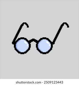 Ilustración de arte de píxeles. Gafas de lectura pixeladas. Nerd de los vidrios de lectura pixelado para el juego del arte del pixel y el icono para el Sitio web Video y el juego.