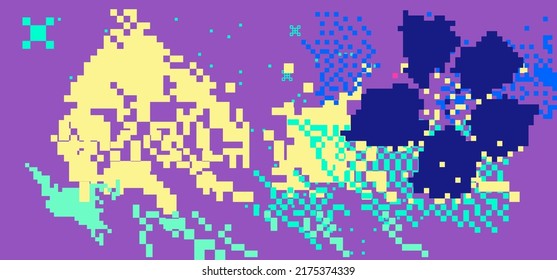 Ilustración de arte de una pantalla de computadora brillante. Webkitsch y webpunk.