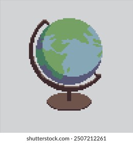 Pixel art illustration Globe. Pixelated Library Globe. Library Earth Globe pixelated for the pixel art game and icon for website and video game. old school retro.