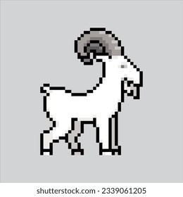 Pixel art illustration Goat. Pixelated Goat. Cute Goat animal icon pixelated
for the pixel art game and icon for website and video game. old school retro.