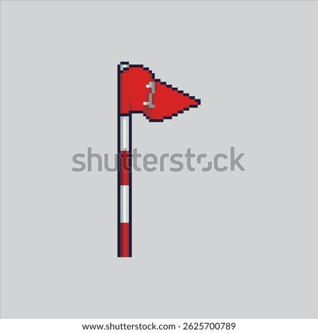 Pixel art illustration Golf Flag. Pixelated Hole Flag. Golf Hole Flag Sport Equipment Icon pixelated for the pixel art game and icon for website and video game. old school retro.