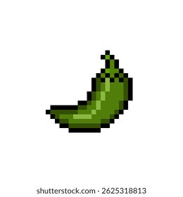Ilustração da arte pixel do chili verde. logotipos da arte pixel.