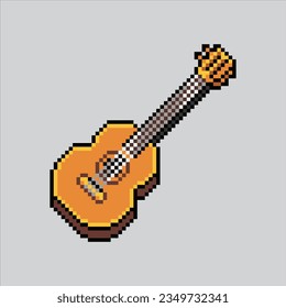 Pixel art illustration Guitar. Pixelated Guitar. Guitar music icon pixelated
for the pixel art game and icon for website and video game. old school retro.