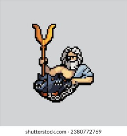 Pixel art illustration Hades. Pixelated Greek Hades. Greek Mythology Hades pixelated for the pixel art game and icon for website and video game. old school retro.