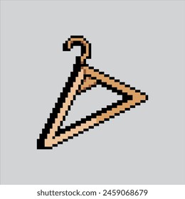 Ilustración de arte de píxel Colgador. Percha de sujeción. Fashion Hanger pixelado para el juego de pixel art y el icono para el Sitio web Video y