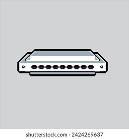 Pixel art illustration Harmonica. Pixelated Harmonica. Harmonica instrument.
pixelated for the pixel art game and icon for website and video game. old school retro.
