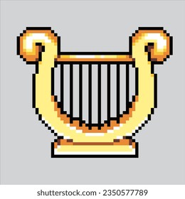 Ilustración de arte de Pixel Harpa. El Harpa Pixelado. Icono de música harpa pixelado
para el juego de arte píxel e icono para el sitio web y el juego de vídeo. retro de la vieja escuela.