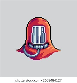 Pixel art illustration Hazmat Helmet. Pixelated Safety Helmet. Protective Safety Hazmat Helmet Icon pixelated for the pixel art game and icon for website and video game. old school retro.