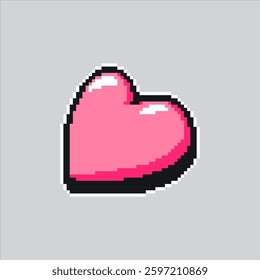 Pixel art illustration Heart. Pixelated Heart of Love. Valentine Heart of Love Icon pixelated for the pixel art game and icon for website and video game. old school retro.