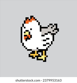 Pixel art illustration Hen. Pixelated Hen. Hen farm pixelated for the pixel art game and icon for website and video game. old school retro.