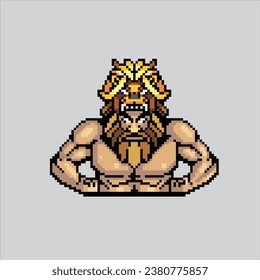 Pixel art illustration Hercules. Pixelated Greek Hercules. Greek Mythology Hercules pixelated for the pixel art game and icon for website and video game. old school retro.