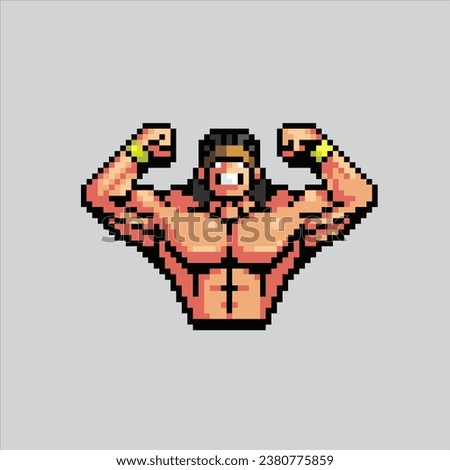 Pixel art illustration Hercules. Pixelated Greek Hercules. Greek Mythology Hercules pixelated for the pixel art game and icon for website and video game. old school retro.