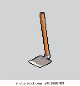 Pixel art illustration Hoe. Pixelated Hoe. Farm Hoe Mattock
pixelated for the pixel art game and icon for website and video game. old school retro.