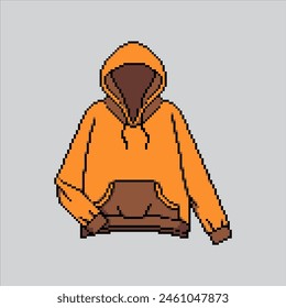 Pixel Art Illustration Hoodie. Verpixelte Jacke. Hoodie Jacket Fashion pixelated für das Pixel-Art-Spiel und Ikone für Website und Video-Spiel.